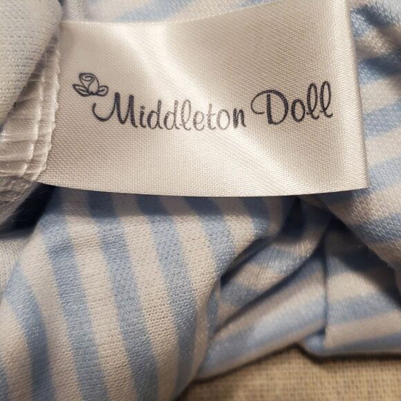 Middleton Reborn Baby Doll Blue Striped One Piece Doll Clothes - Picture 6 of 8